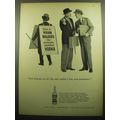 1957 Hiram Walker's Vodka Ad - between us, it's the only vodka I can pronounce