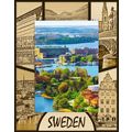 Sweden Laser Engraved Wood Picture Frame Portra...