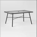 Glass Rectangle 6 Person Outdoor Patio Dining T...