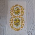 Vintage FLORAL BATH TOWEL Yellow Flowers Cannon...