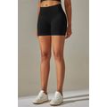 Black Solid Color High Waist Tummy Control Acti...