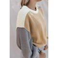 Multicolor Color Block Patchwork Baggy Sweater