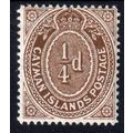 1908 CAYMAN ISLANDS Sg38 1/4d BROWN UN MOUNTED ...