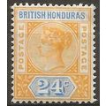 British Honduras 1895 SG60 24c Yellow & Blue Mo...