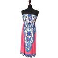 Strappless Elastic Blue Pink White Multi Statem...