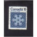 1971 canada christmas snowflake blue 6c f/u sg687