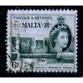 MALTA 1956 SG 274 6d INDIGO FINE USED #
