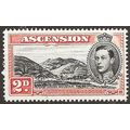 Ascension Island 1949 SG41b 2d Black & Red-Oran...