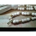 Mud Pie 32” Jersey Tassel Wooden Faceted Beaded...