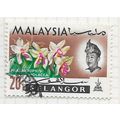 SELANGOR MALAYA 1965 FLOWERS 20c USED SG142 142 SG