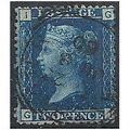 1858 SG47 2d Blue Plate 13 Fine Used Check Lett...