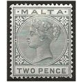 Malta 1865 SG23 2d Grey Wmk Crown CA Mounted Mi...