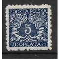 POLAND 1919 POSTAGE DUE STAMP 5H BLUE SG D94 M ...