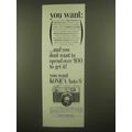 1965 Konica Auto-S Camera Ad - You Want