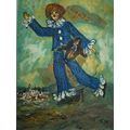 Vintage 1978 Oil Painting and Collage, Happy Cl...