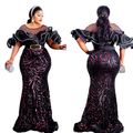 Plus Size Evening Dress, Long Skirt, Lotus Leaf...