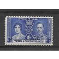 Turks&Caicos.SG193 3d Bright Blue.Mounted Mint....