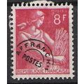 Mi 992: 8 Fr. brownish carmine Precancelled Def...