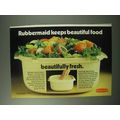 1983 Rubbermaid Servin' Savers Ad - Beautiful Food