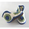 Toddler booties #B025 crochet cowboy style boot...