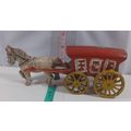 VINTAGE HEAVY CAST IRON HORSE DRAWN CARRIAGE IC...