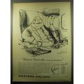 1959 Western Airlines Ad - art by Ronald Searle - Blasted show-offs