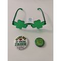 ST PATRICK'S DAY SHAMROCK SHAPED GREEN GLASSES ...