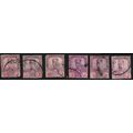 JOHORE 1924 w.MSCA 4c Sc#106 USED x6 MIXED COND...