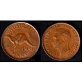 Australia One Penny 1950 Used Coin 1d Geo VI Ka...