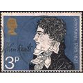GB, John Keats, 150 years, blue 1971, 3p, #3