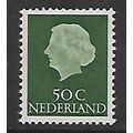 NETHERLANDS 1953 50c GREEN QUEEN JULIANA SG 784...