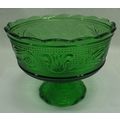 Mint Vintage E.O. Brody Green Glass Pedestal Co...