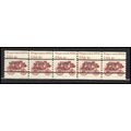 1898Ab 4c Stagecoach Fine MNH Dry Gum PNC 5/5 L...