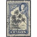 Ceylon 1936 SG374 20c Black & Grey-Blue Fine Us...