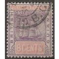 British Guiana 1889 SG199 8c Dull Purple & Rose...