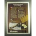 1985 Bank of Silvis Advertisement -Colt Handgun...