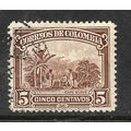COLOMBIA 1932 5c CAFE SUAVE BROWN SG 431 FINE USED