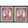 555, Mint VF NH 3¢ Two Lincoln Stamps CV $55.00...