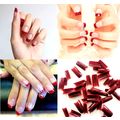 Red French Nail Tips Acrylic False Gel Square A...