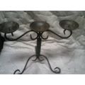 Cast iron candle holder decorative holds 3 candles