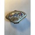 Limoges Fan Shape Trinket Box 3 x 1"