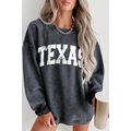 Gray TEXAS Graphic Corded Pullover Sweatshirt