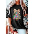 Black Heat Transfer Printing Christmas Tree Bow...