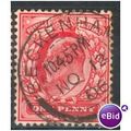 GB stamps 1902-10 KEV11 - 1d SG219 Beckenham 42