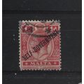 Malta.SG116 1d Scarlet.Fine Used.Apr25a