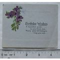 Vintage: Birthday card - purple and gold anemone