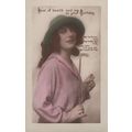 Lady Golfer Antique Real Photo Golfing Greeting...