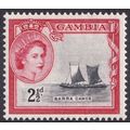 Gambia QEII 1953-59 2 1/2d Black Carmine-Red Ba...