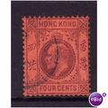 HONG KONG 1904 4c PURPLE /RED SG 78 FINE USED