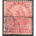 India stamps 1899 - QV 3p carmine - used